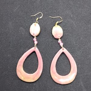 Boucles d'oreilles gouttes rose